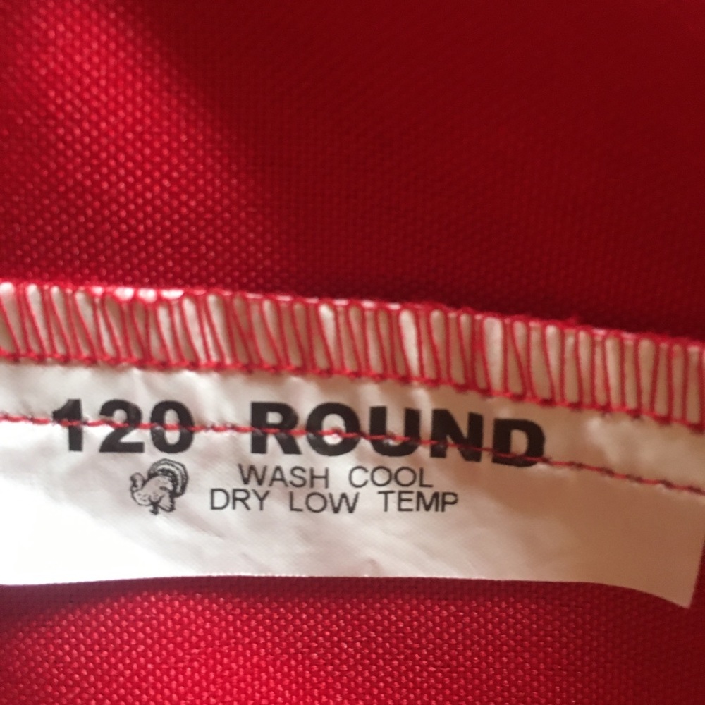 11 RED 120” ROUND TABLECLOTH - Picture 6 of 8